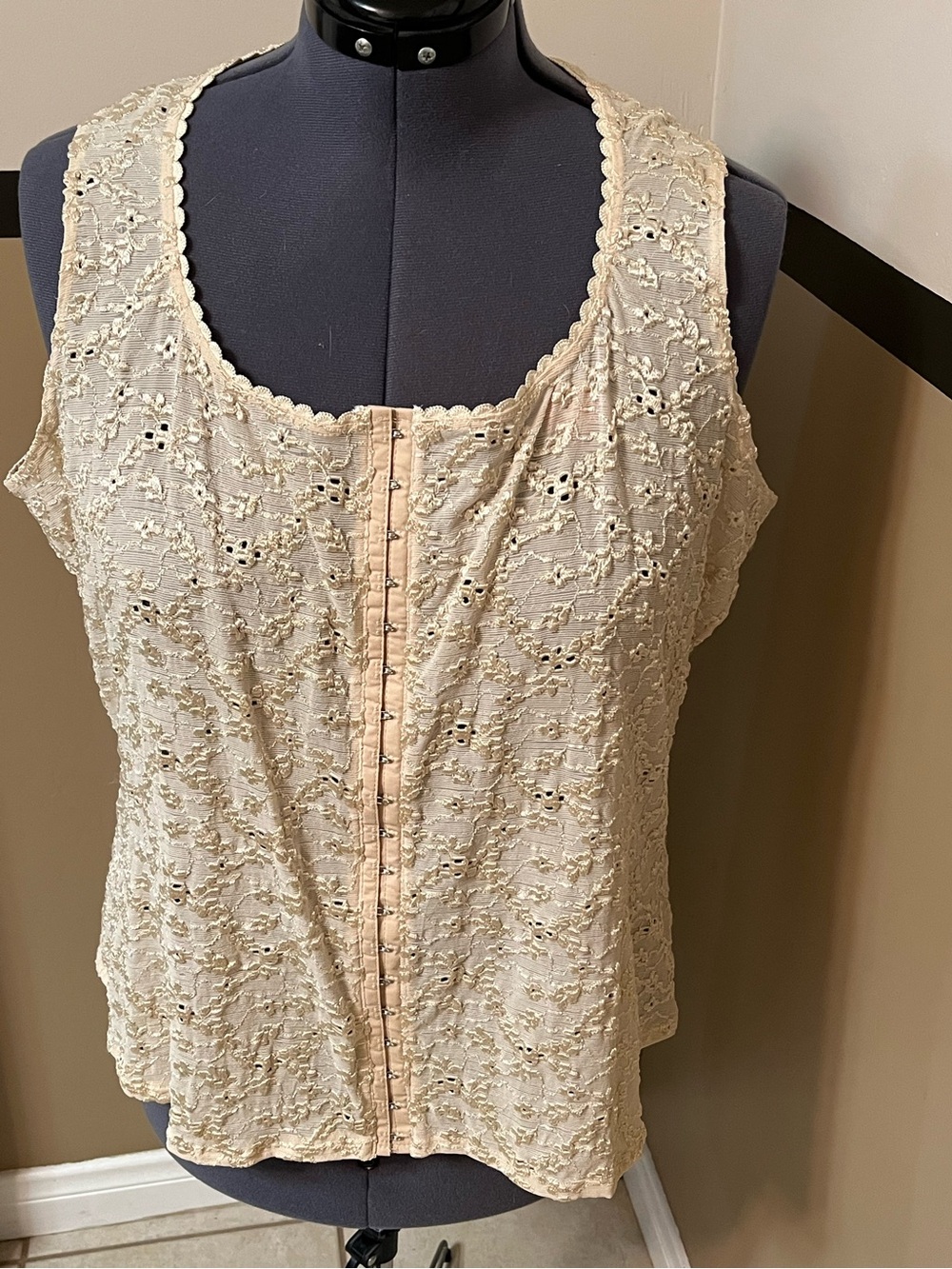 Fairy Lace Top 26/28 Cream Hook & Eye Corset Inspired Whimsygoth Venezia NOS